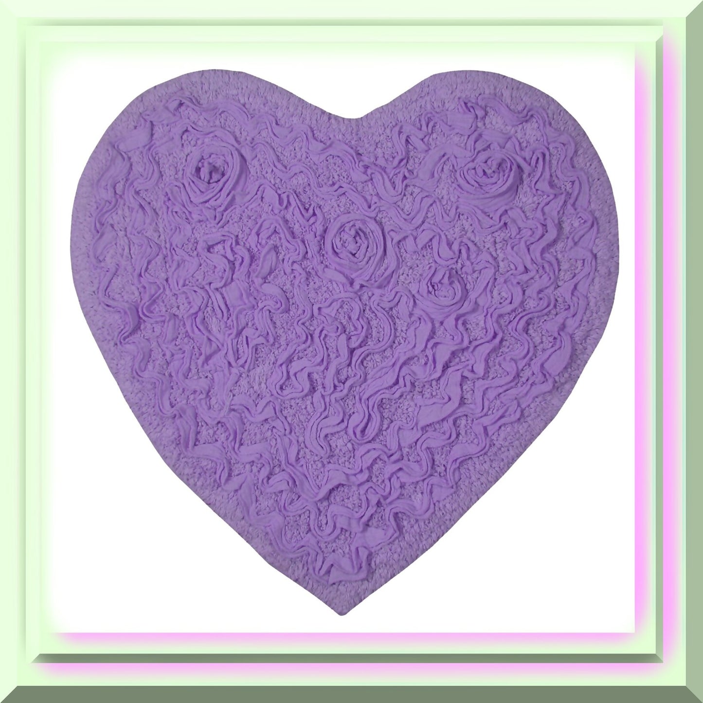 25"x25" Heart Cotton Tufted Bath Rug Purple
