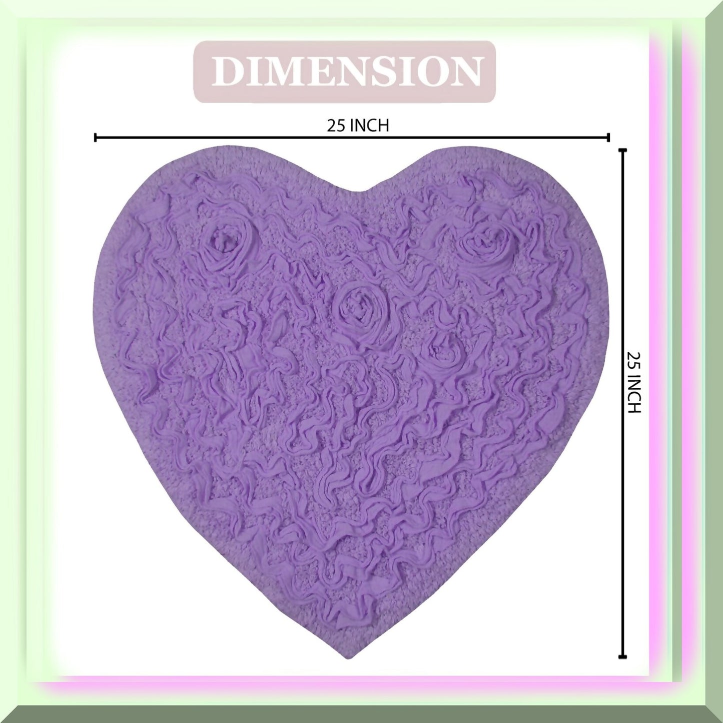 25"x25" Heart Cotton Tufted Bath Rug Purple