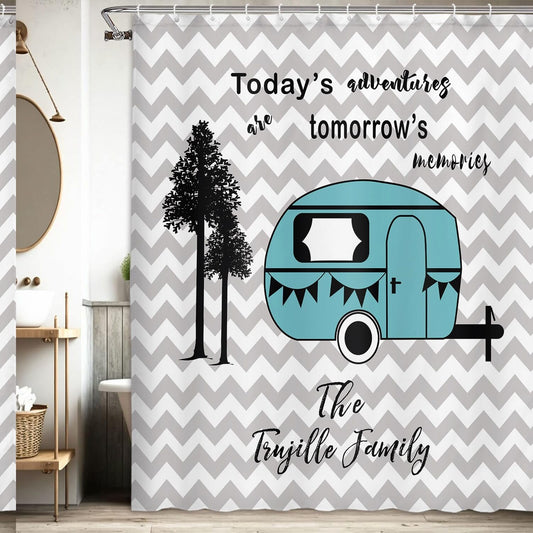 Camper RV Shower Curtain 36x72 Inches Waterproof Polyester