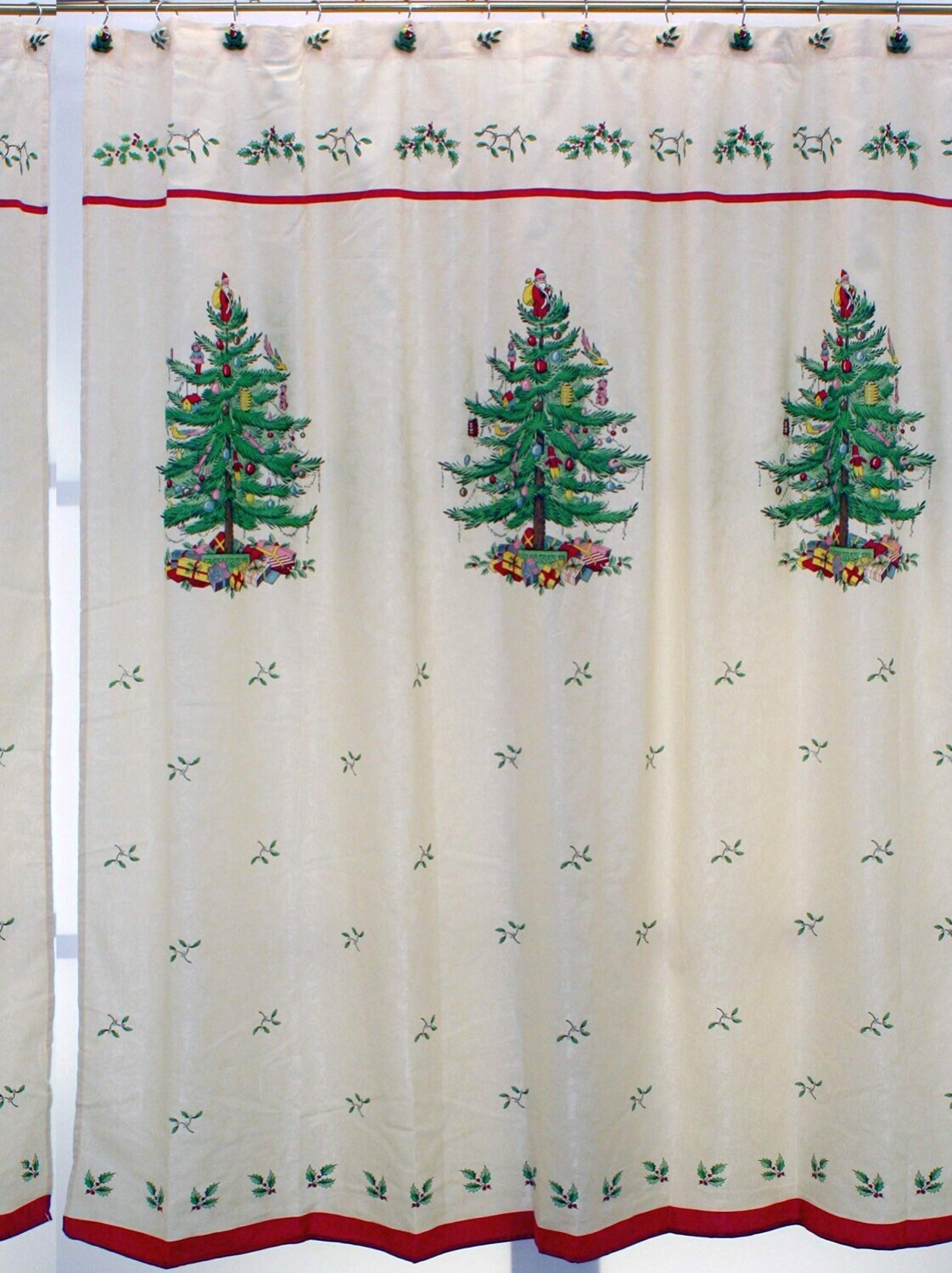 Fabric Shower Curtain 72" Holiday Tree Collection