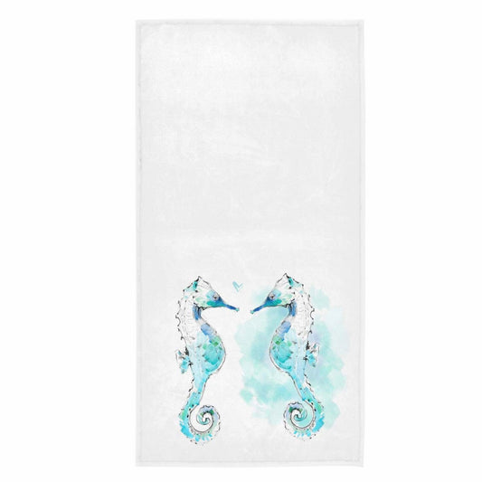 White Seahorse Guest Hand Towels 16x30 Inches