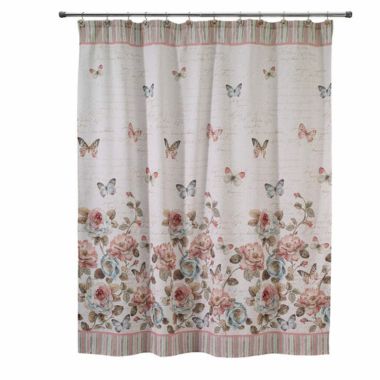 Fabric Shower Curtain Butterfly Garden Collection