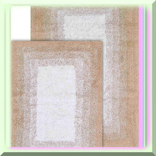 Reversible 2-Piece Bath Rug Set Beige