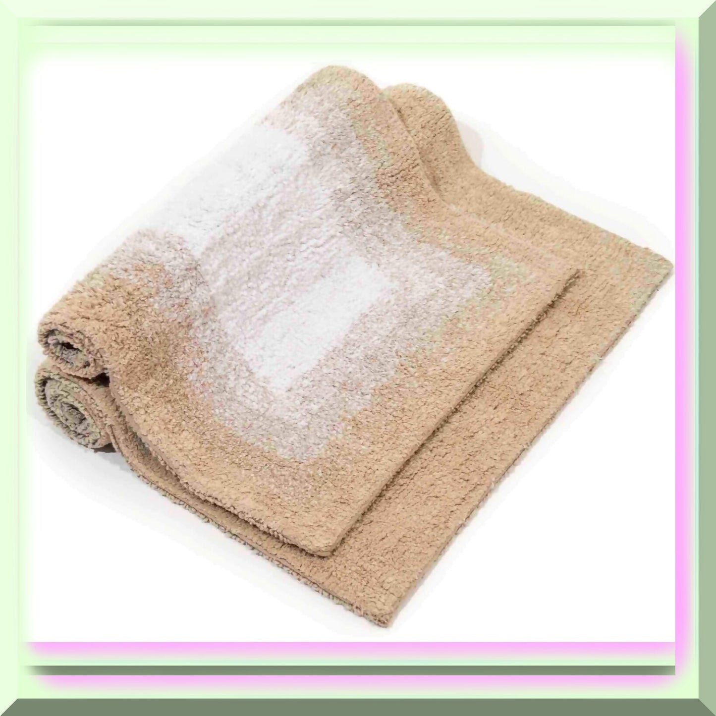 Reversible 2-Piece Bath Rug Set Beige
