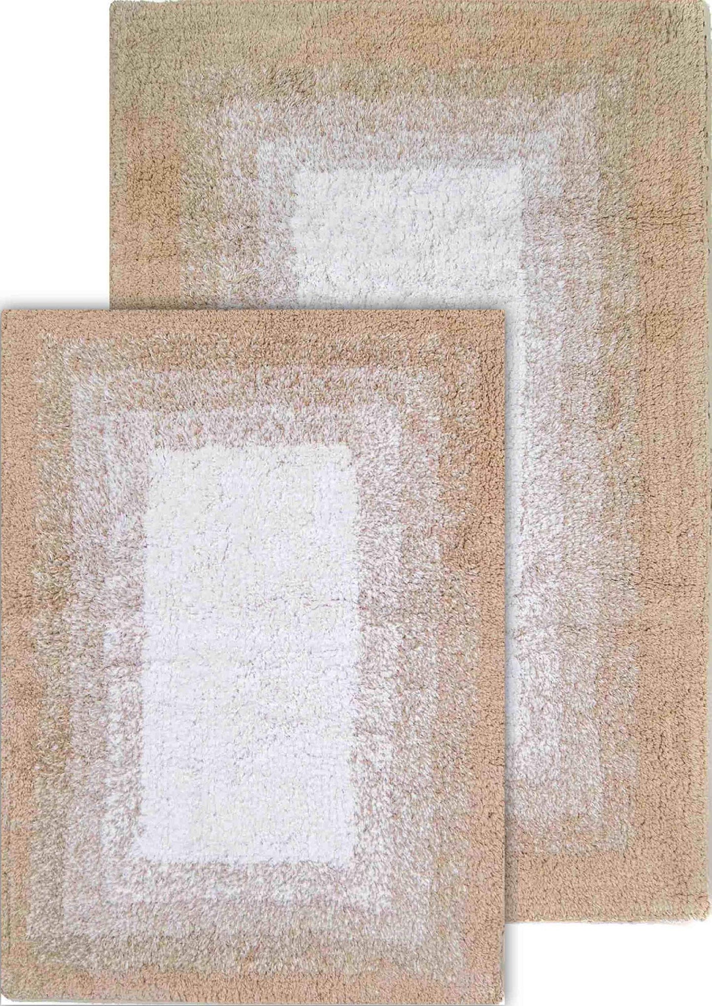 Reversible 2-Piece Bath Rug Set Beige