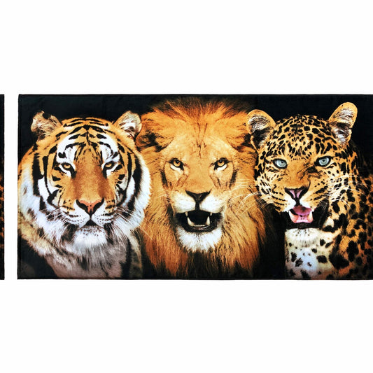 Big Cats Beach Towel 30x60 Inches Wild Felines