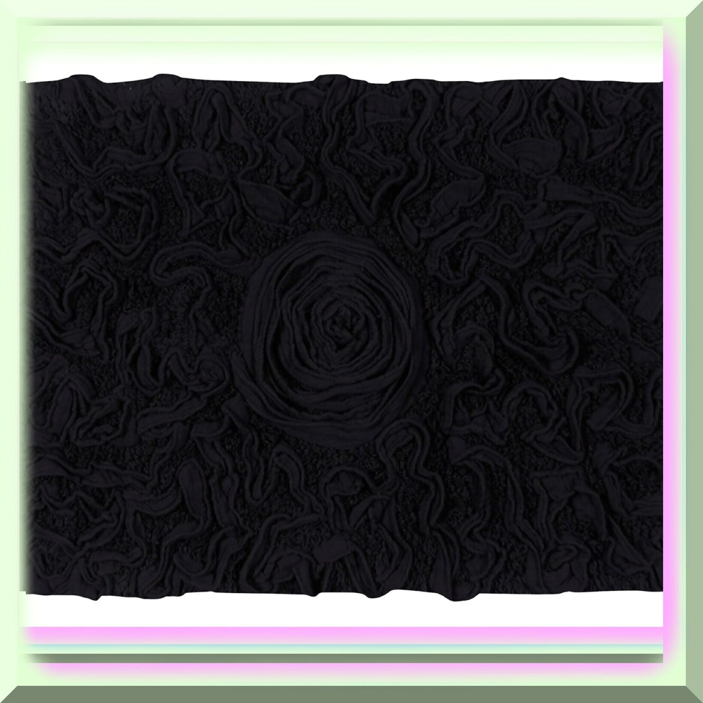 17"x24" Black Cotton Tufted Bath Rug