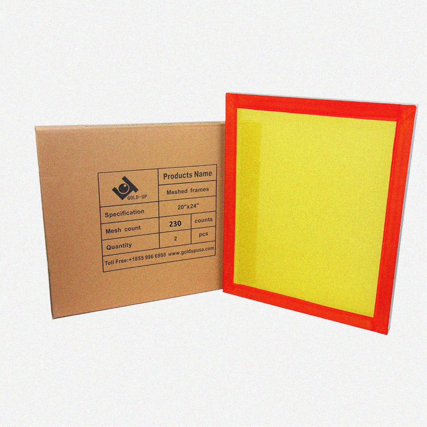 20x24 Aluminum Silk Screen Printing Frames with Yellow Mesh (2 Pack)