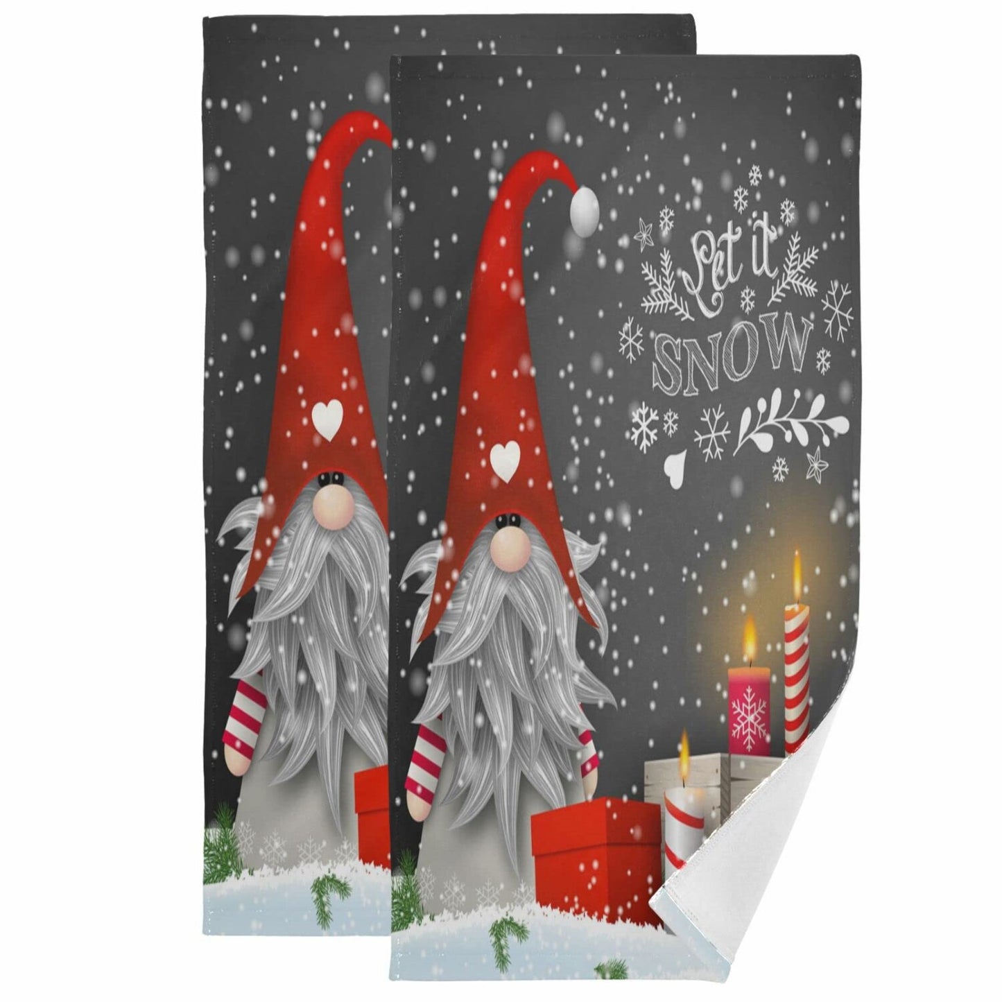 Winter Gnome Hand Bath Towel Set 16x30 Inch