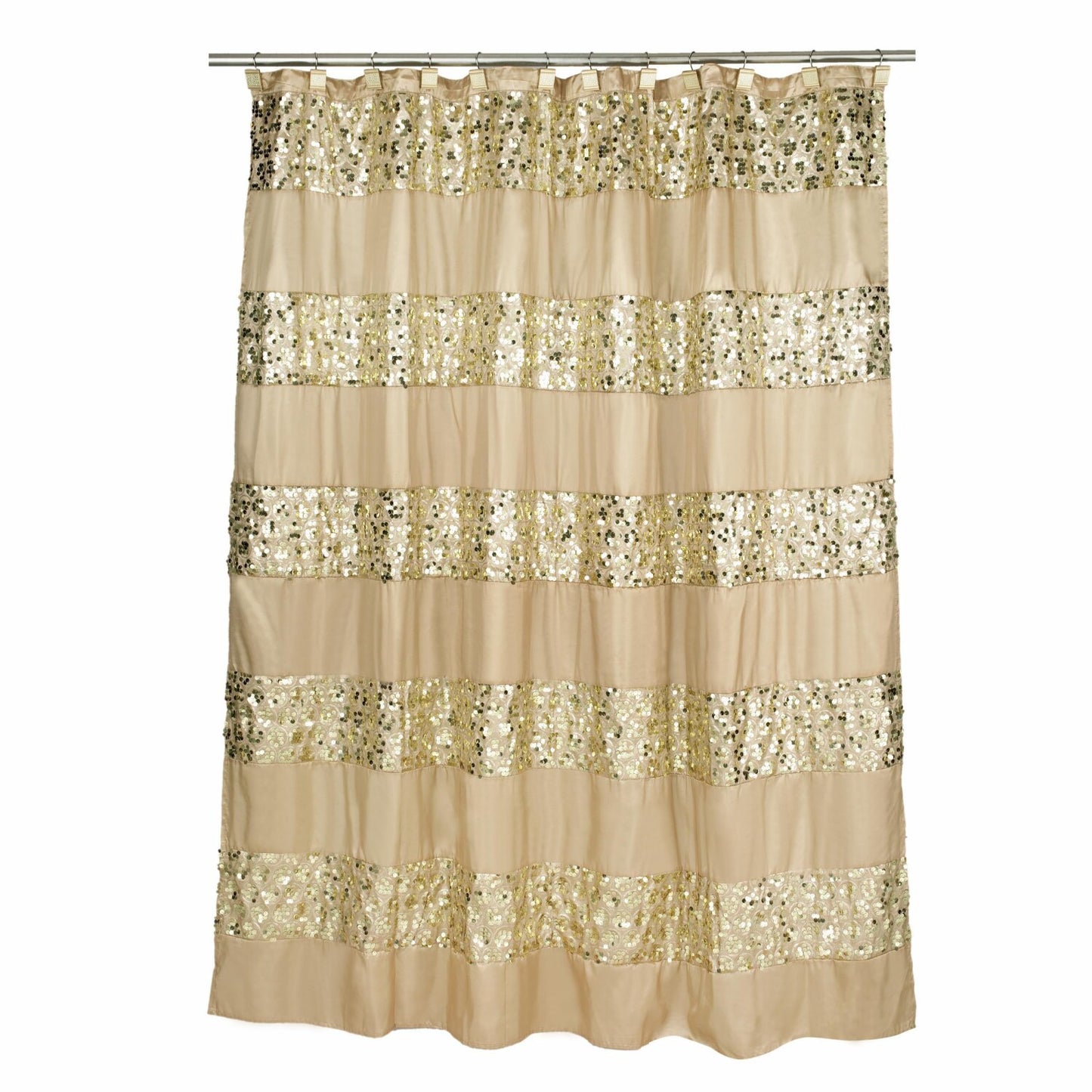 Champagne Sinatra Shower Curtain, Silver, 1 Piece