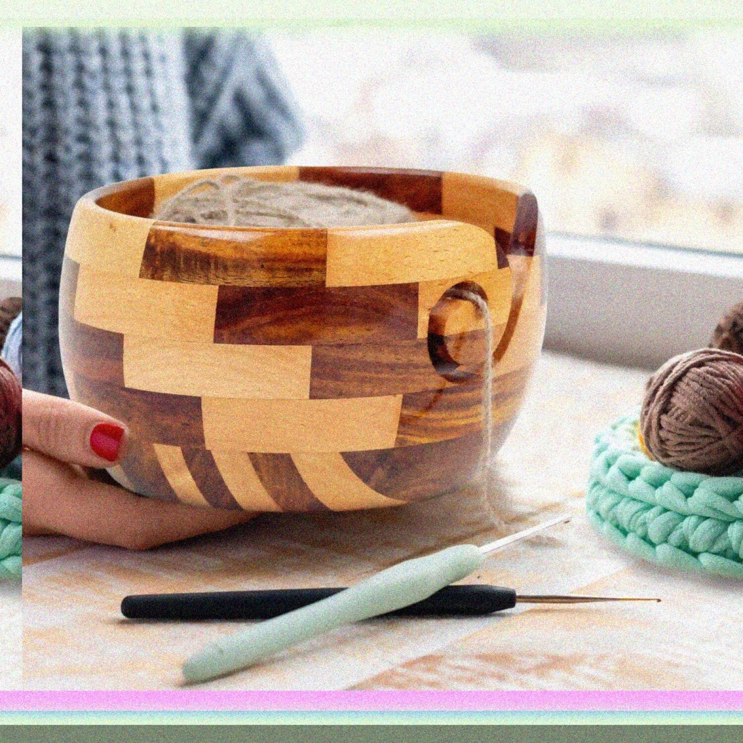 Mixed Premium Yarn Storage Bowl 7x7x4 Inches
