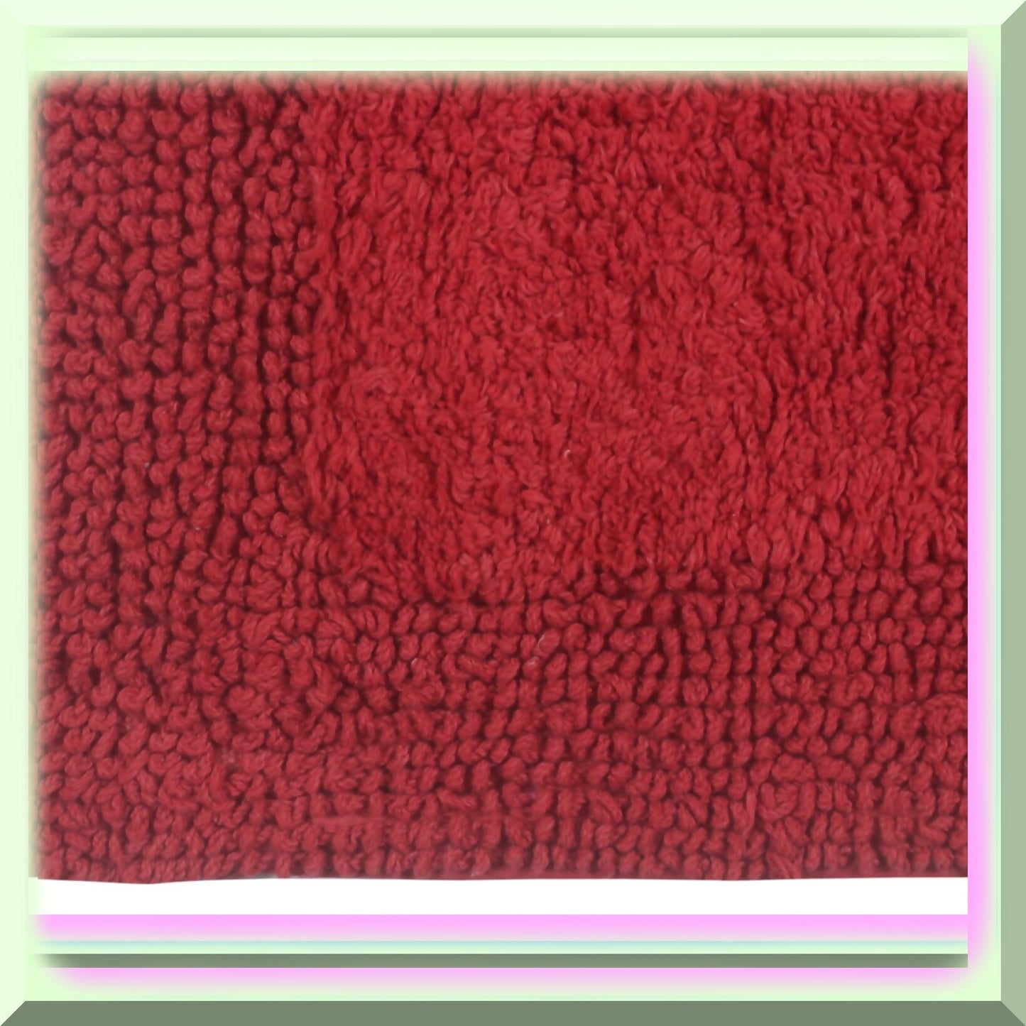 Reversible Cotton Bathroom Rugs Set 2 Pieces Red