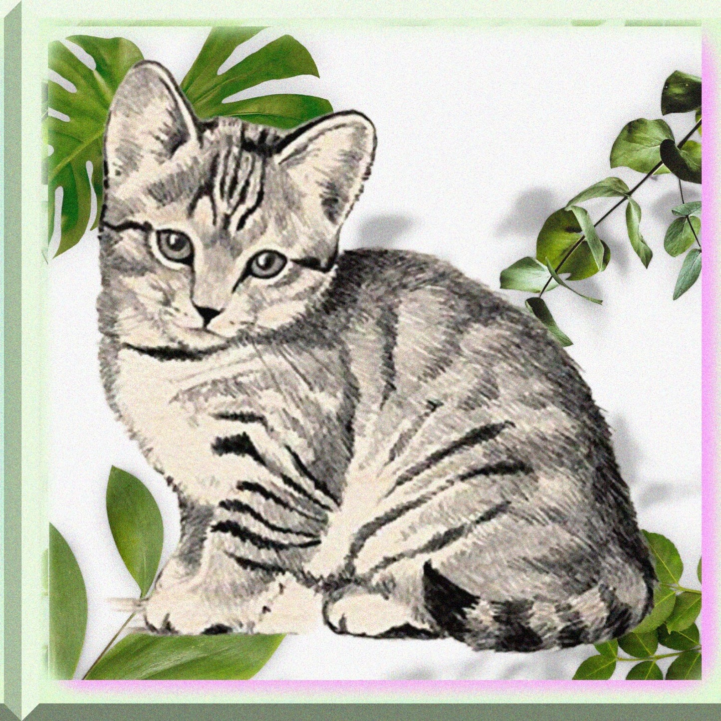 Kitten Wooden Stamp for Scrapbooking 2.25"