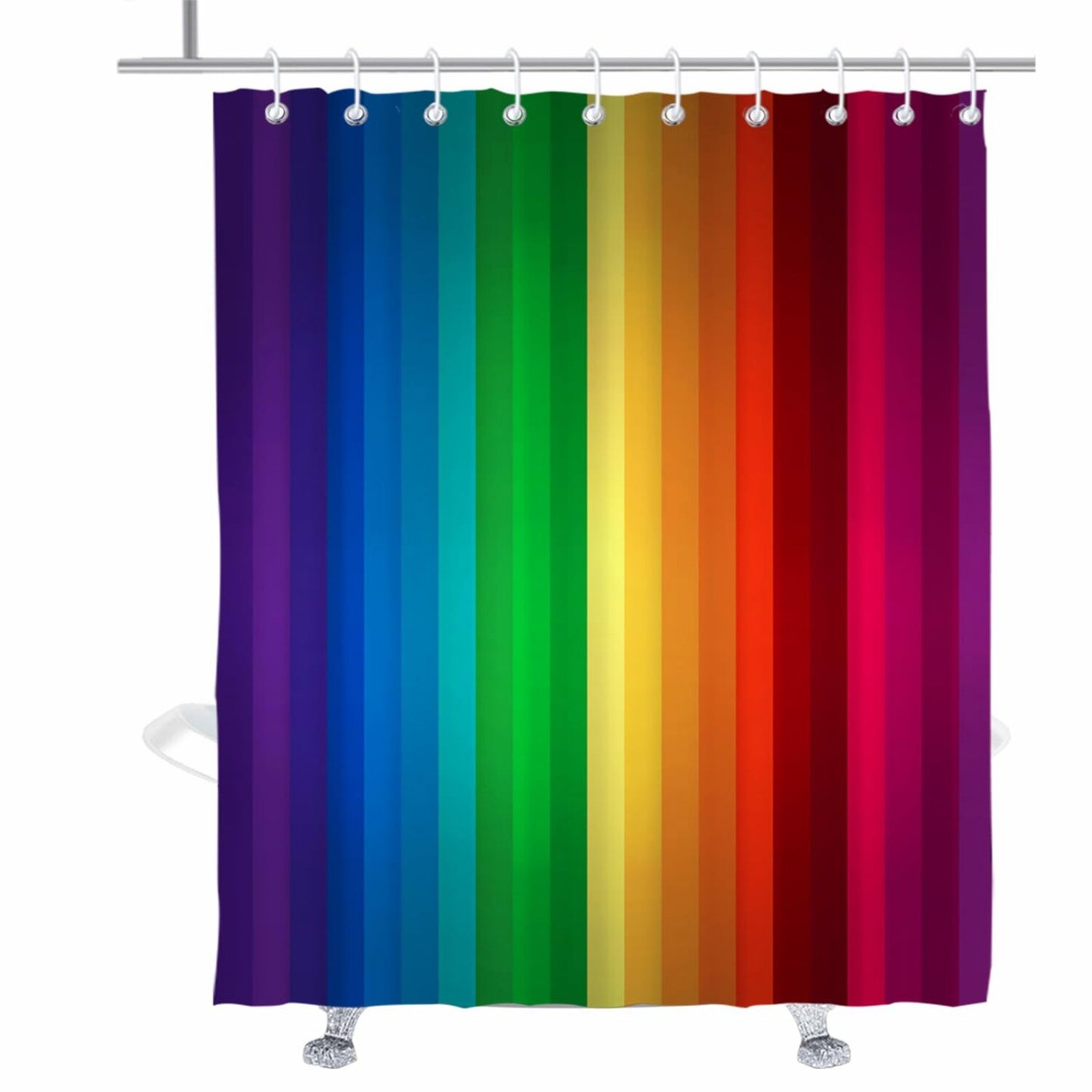 Rainbow Stripe Shower Curtain 60x72 Inches
