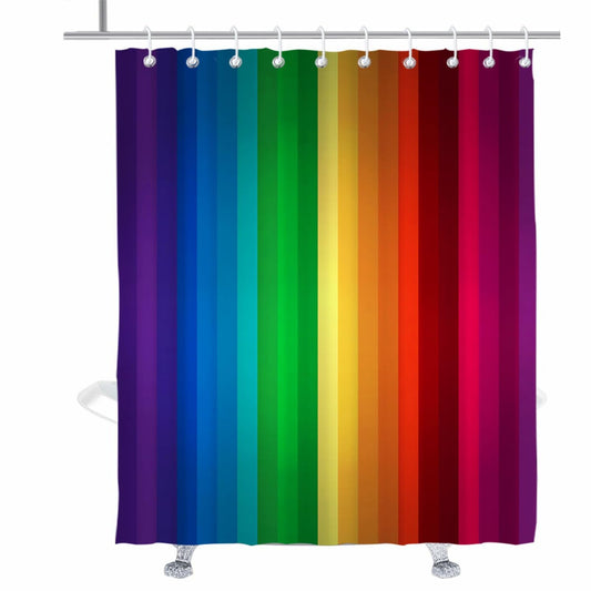 Rainbow Stripe Shower Curtain 60x72 Inches