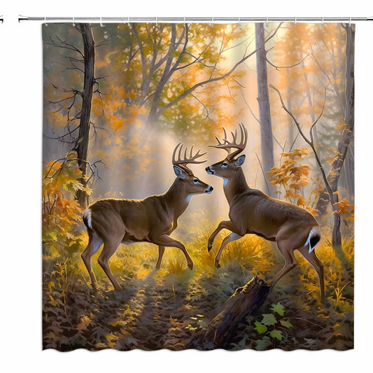 Rustic Deer Shower Curtain 70x70 Inches