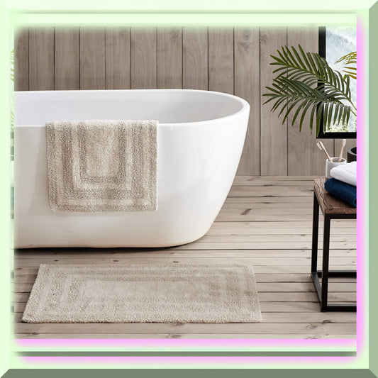 Bathroom Rugs Set 2 Piece Light Grey