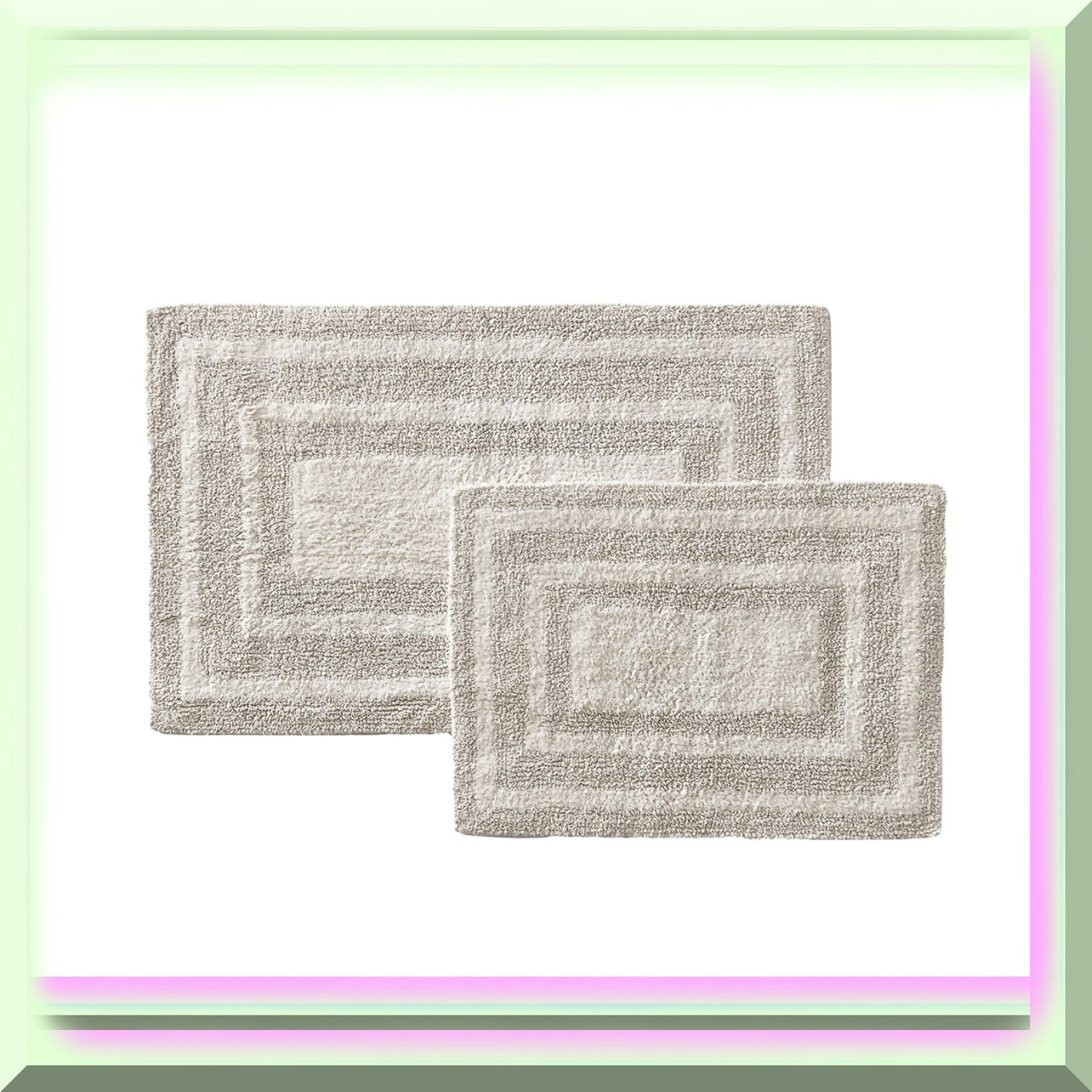 Bathroom Rugs Set 2 Piece Light Grey
