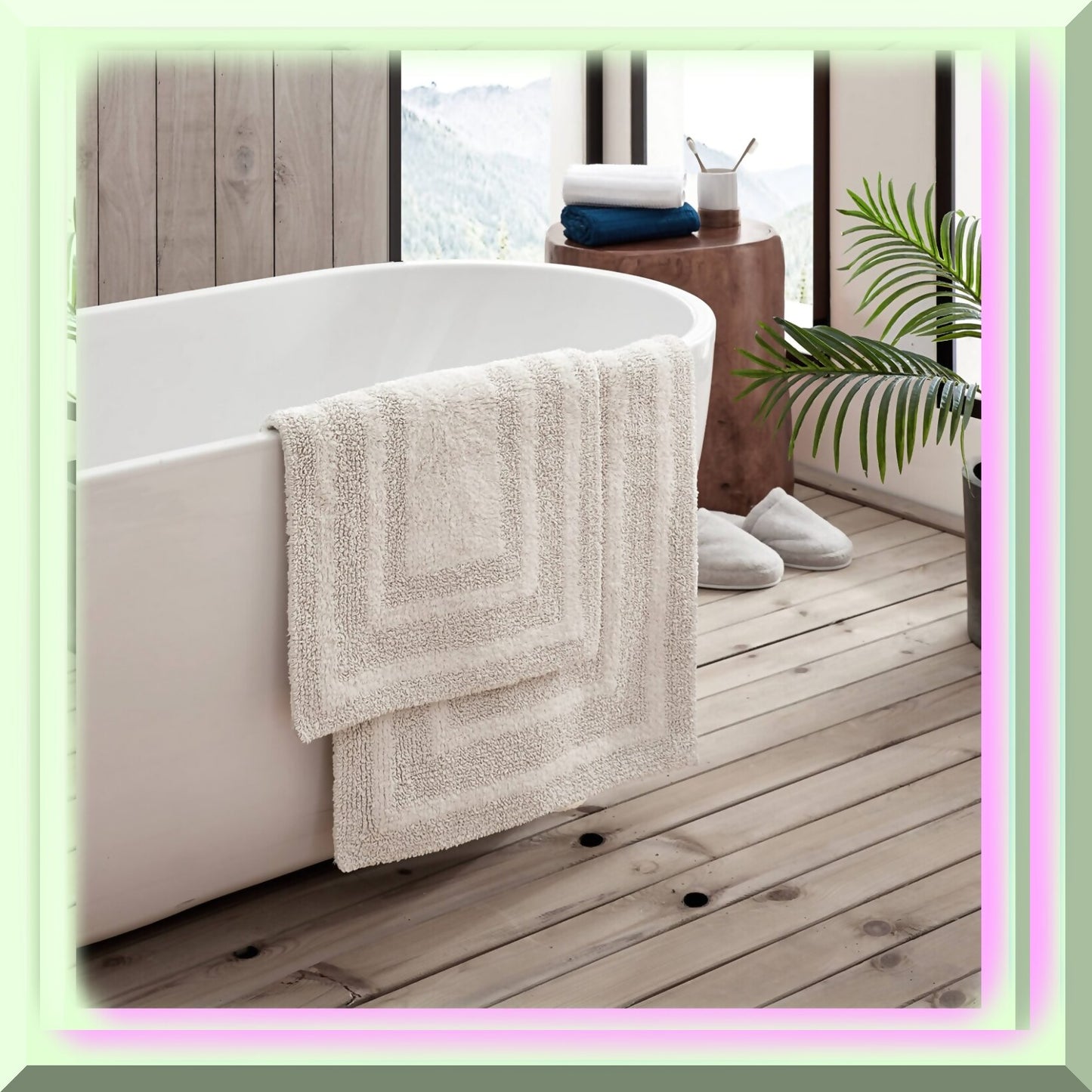 Bathroom Rugs Set 2 Piece Light Grey