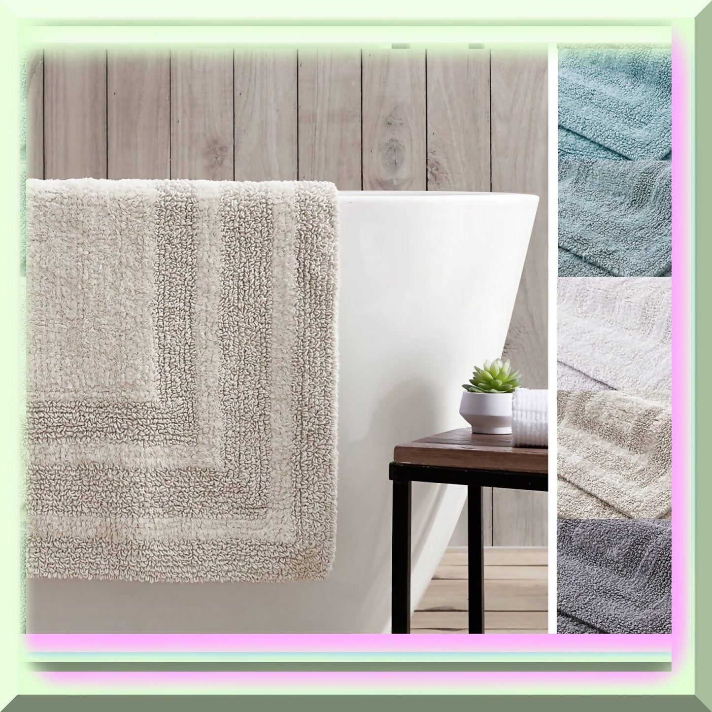 Bathroom Rugs Set 2 Piece Light Grey