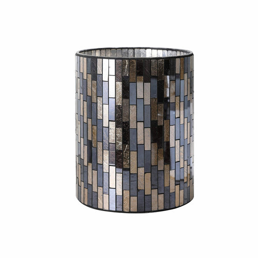 Mosaic Bathroom Wastebasket Black/Gold 7.5" x 10"