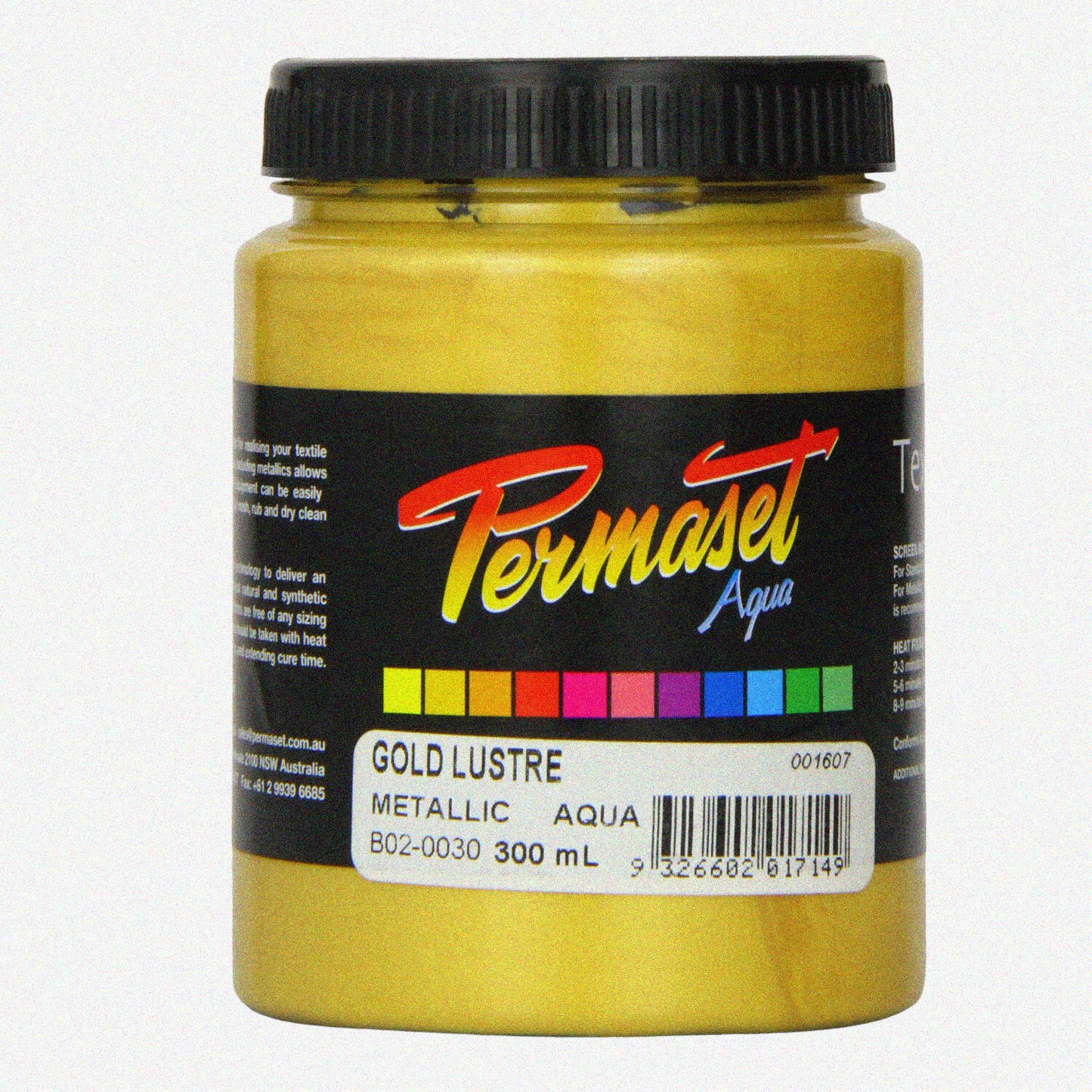 AquaGlow 300ml Fabric Screen Printing Ink Gold Luster
