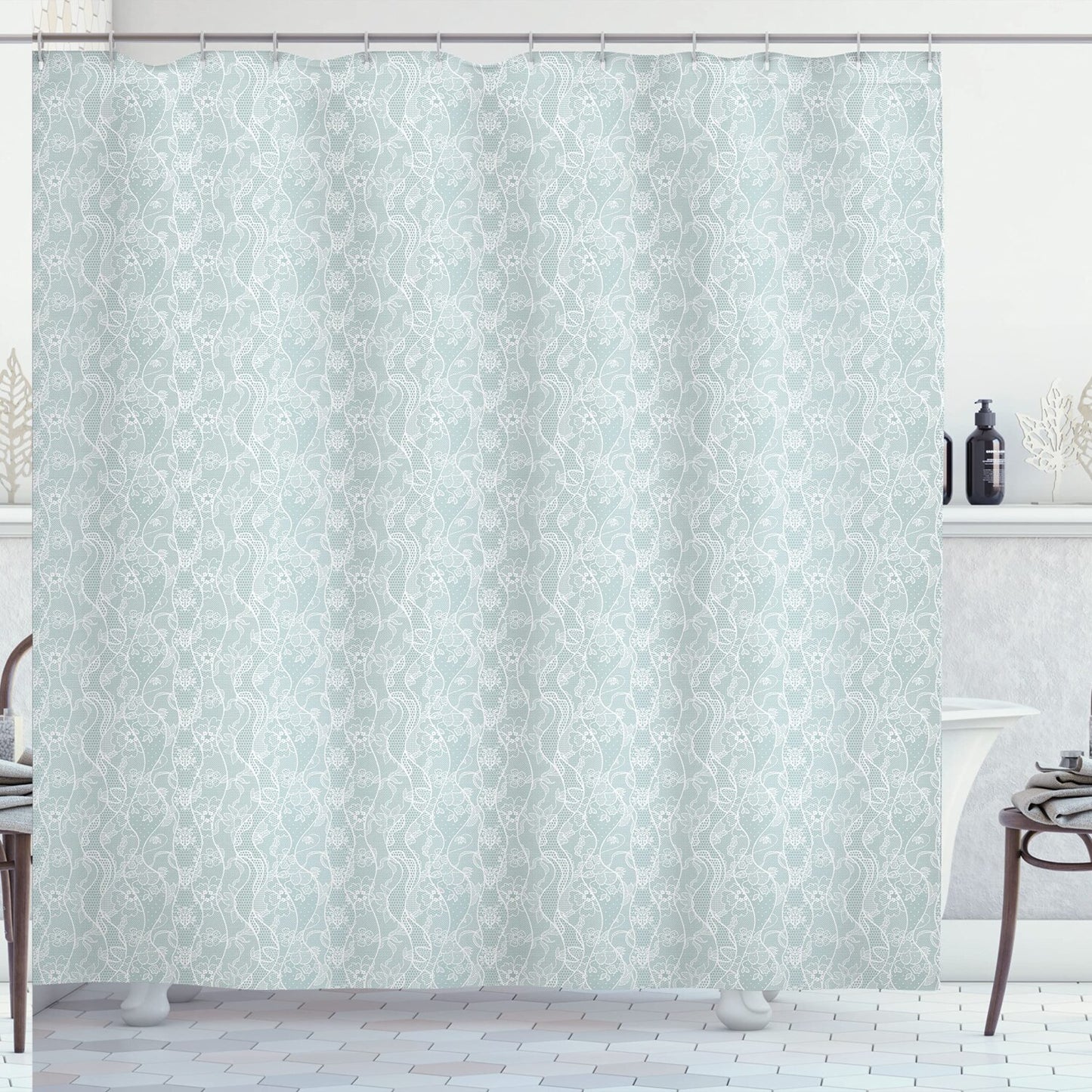 Vintage Lace Pattern Shower Curtain 69x75 inches