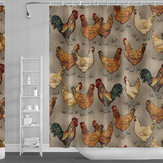 48x72 Inch Rustic Farmhouse Animal Shower Curtain