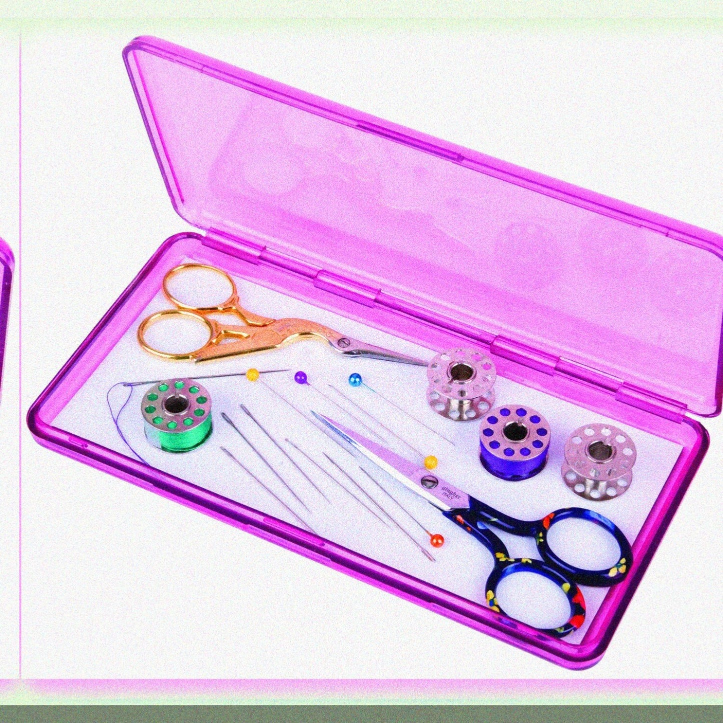 Small Art Organizer Magnetic Box Polypropylene Plastic Raspberry