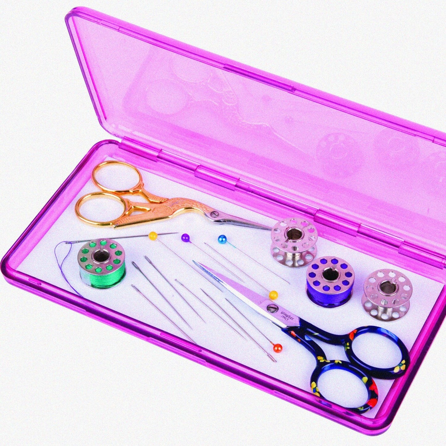 Small Art Organizer Magnetic Box Polypropylene Plastic Raspberry