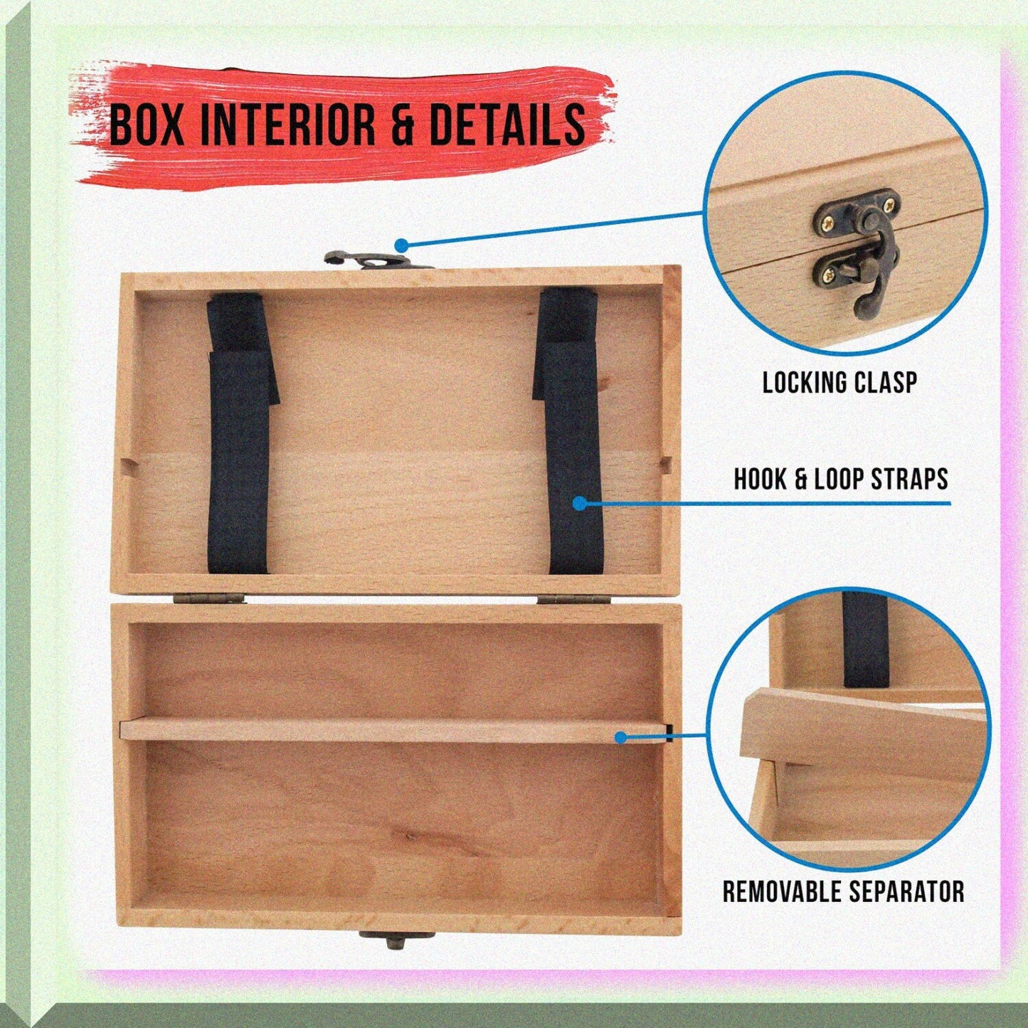Small Beechwood Artist Tool & Brush Storage Box