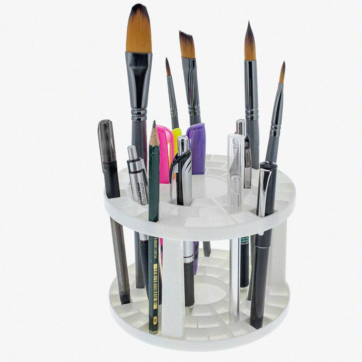 Round 50 Hole Paint Brush and Tool Organizer Rack