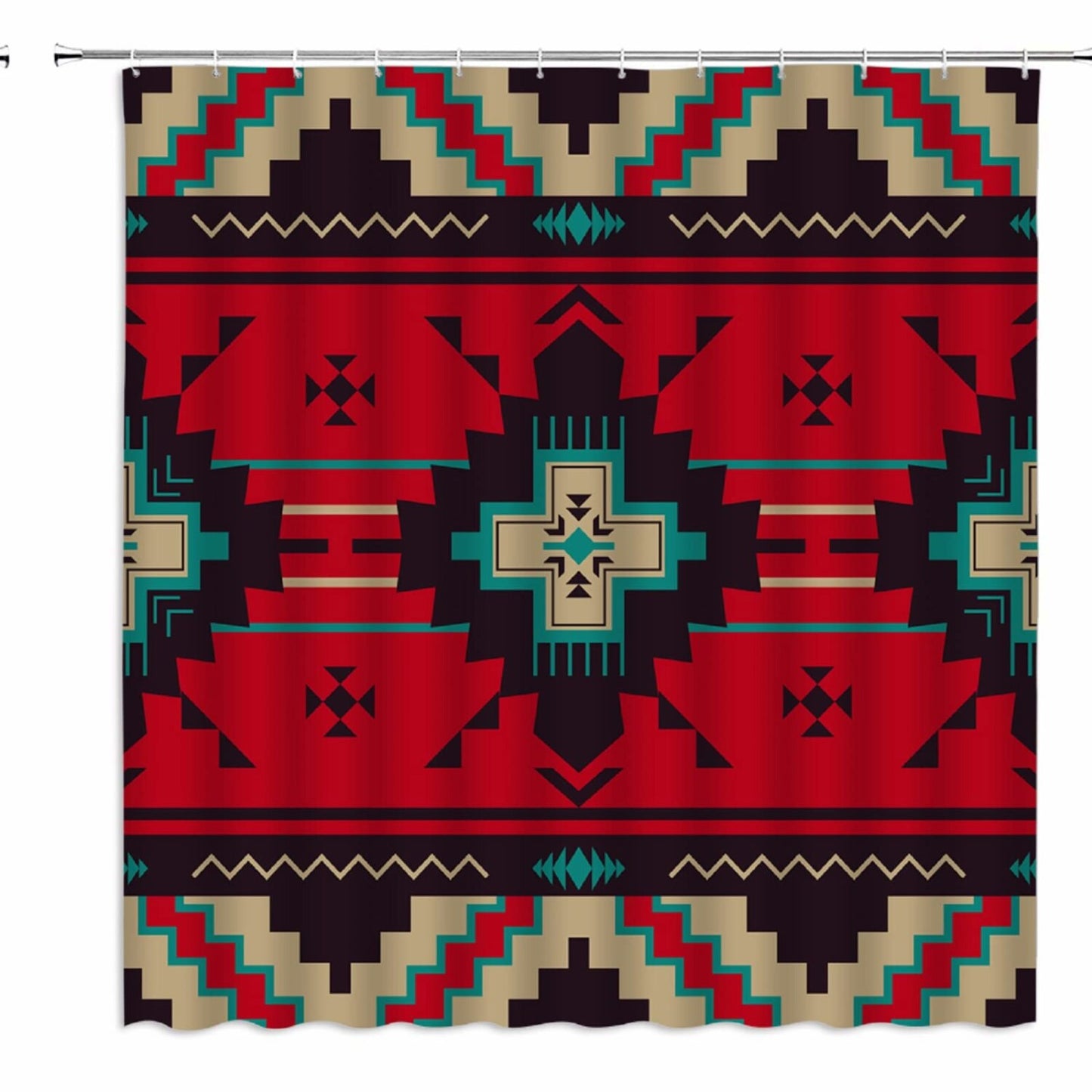 Aztec Tribal Shower Curtain 70x70 with Hooks
