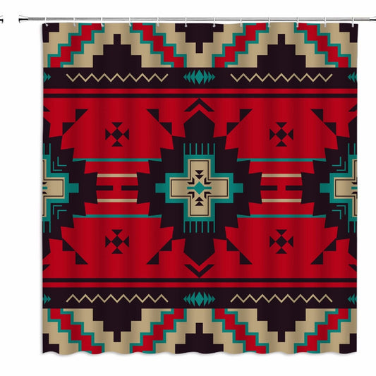Aztec Tribal Shower Curtain 70x70 with Hooks