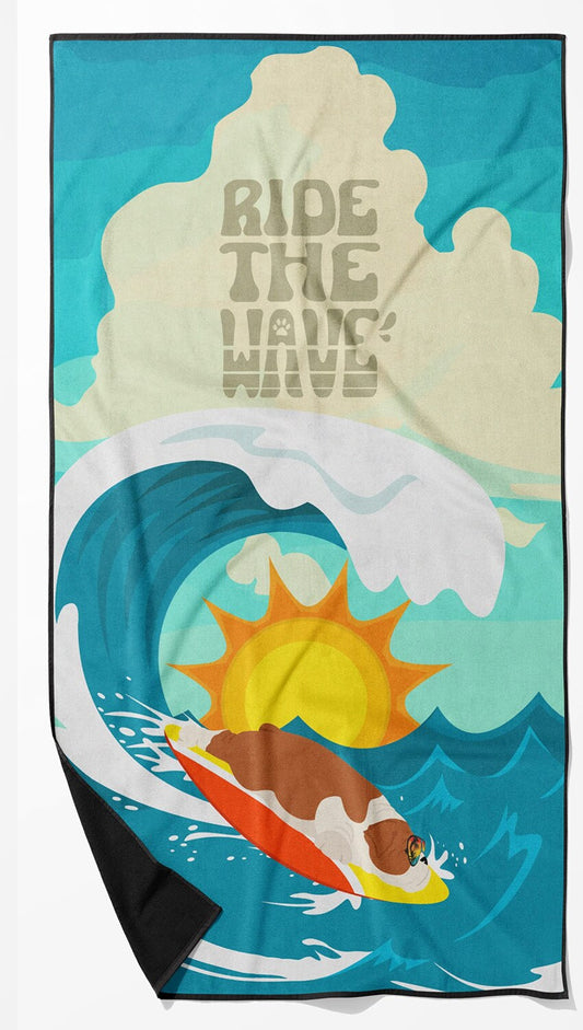 English Bulldog Beach Towel 30x60 Oversized Plush Quick Dry