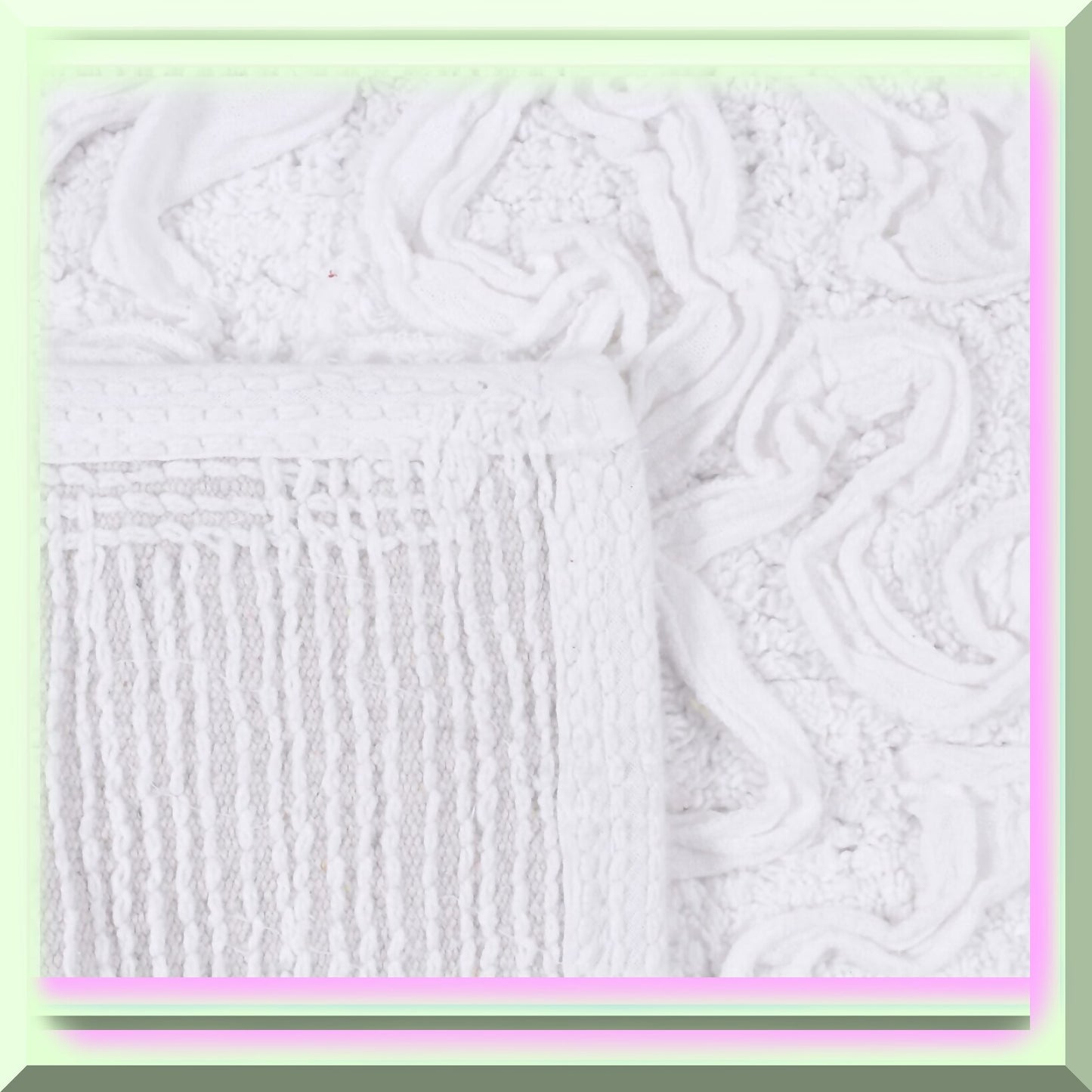 10"x22" Cotton Tufted Bath Rug White