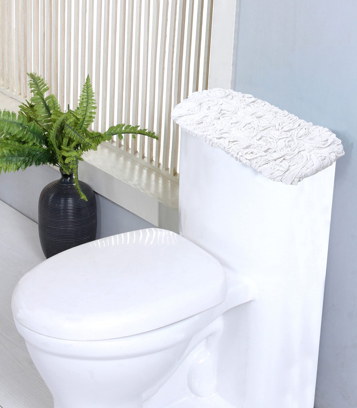 10"x22" Cotton Tufted Bath Rug White