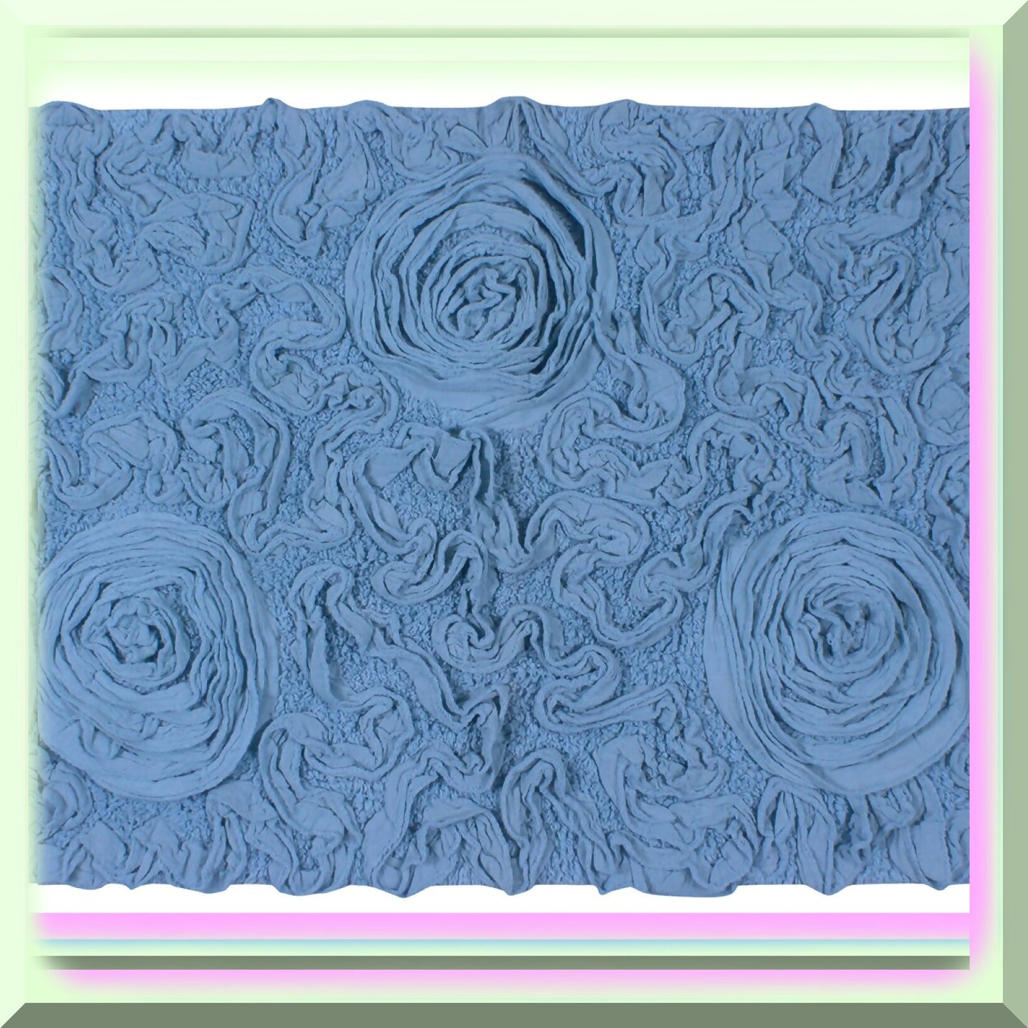 21"x34" Cotton Tufted Bath Rug Sky Blue