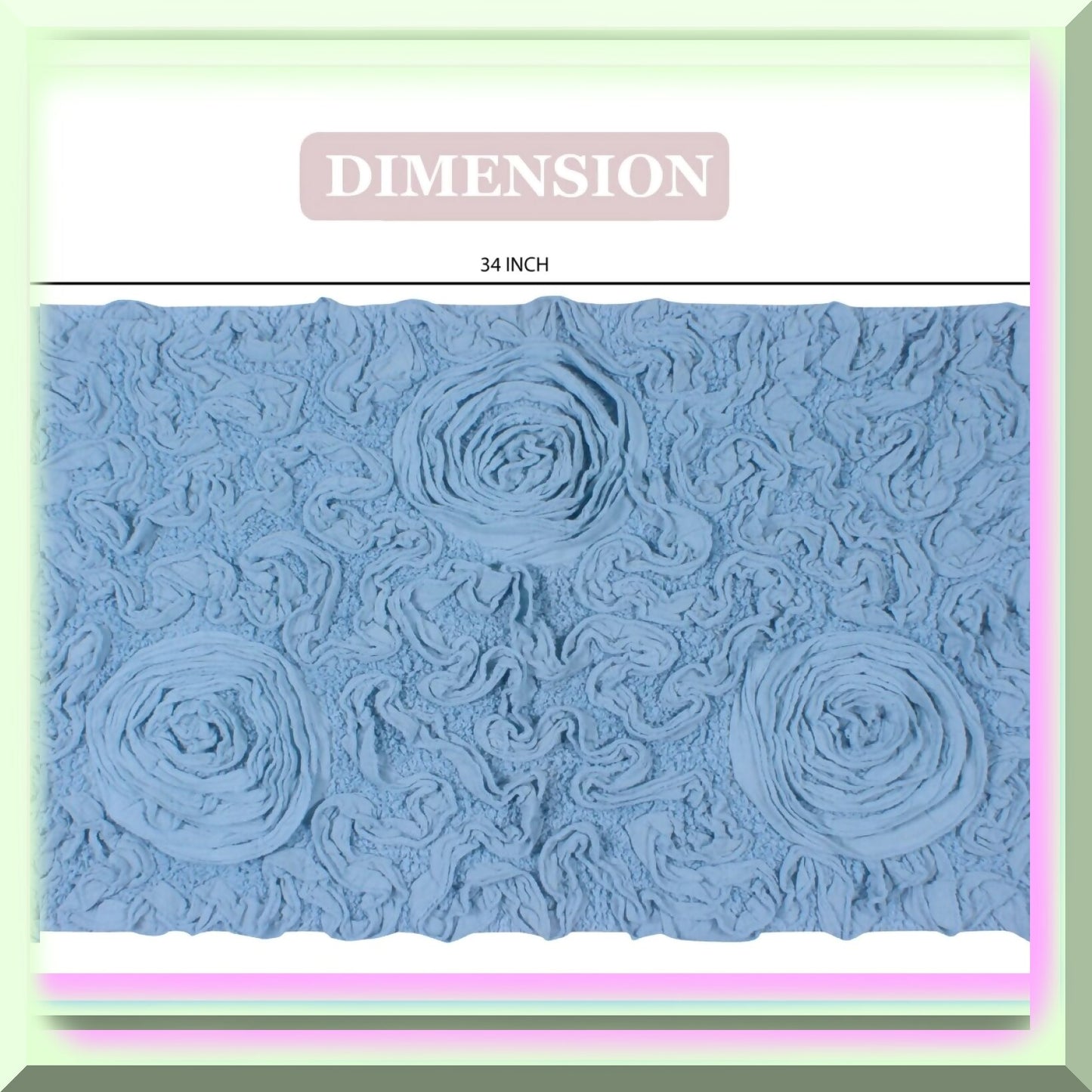 21"x34" Cotton Tufted Bath Rug Sky Blue