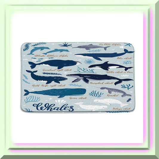 Whale Bath Mat 29.5x17.5 Inch
