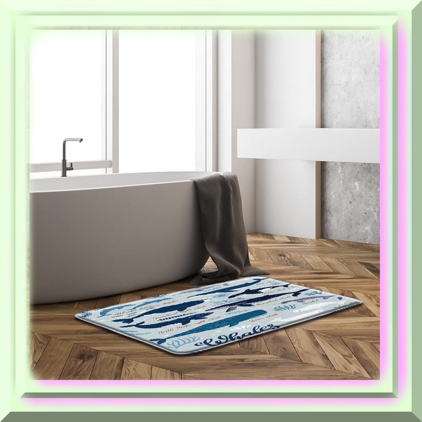 Whale Bath Mat 29.5x17.5 Inch