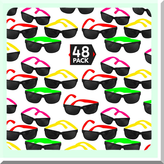48 Pack Neon Sunglasses for Parties and Gifts