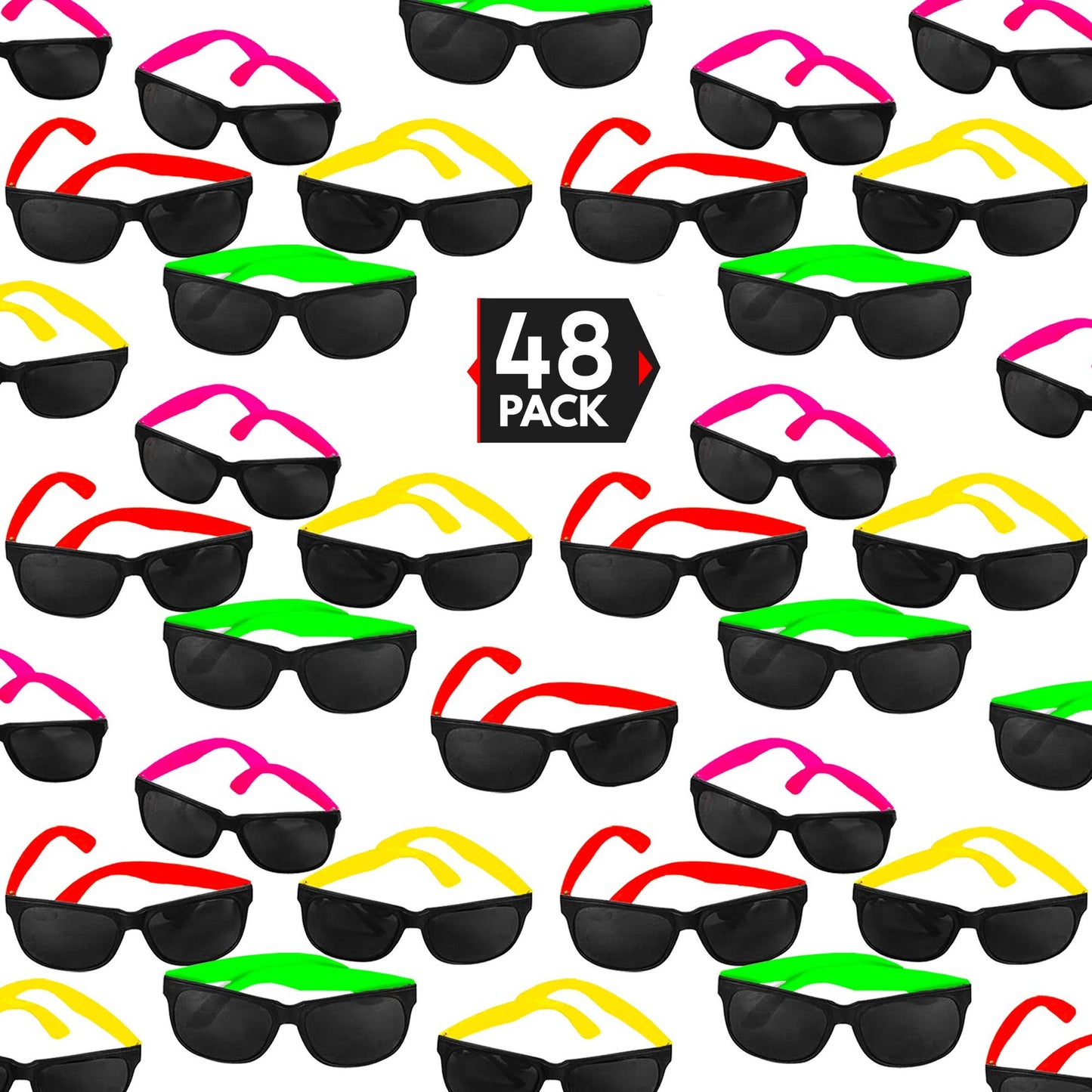 48 Pack Neon Sunglasses for Parties and Gifts