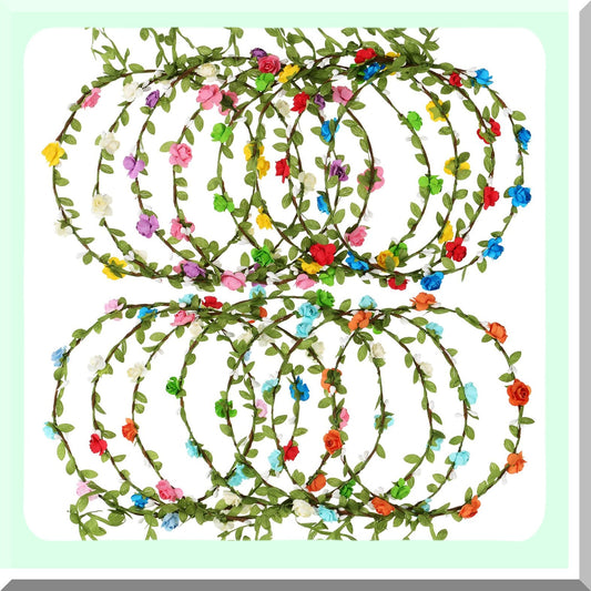 Colorful Flower Crown Headbands for Weddings and Parties