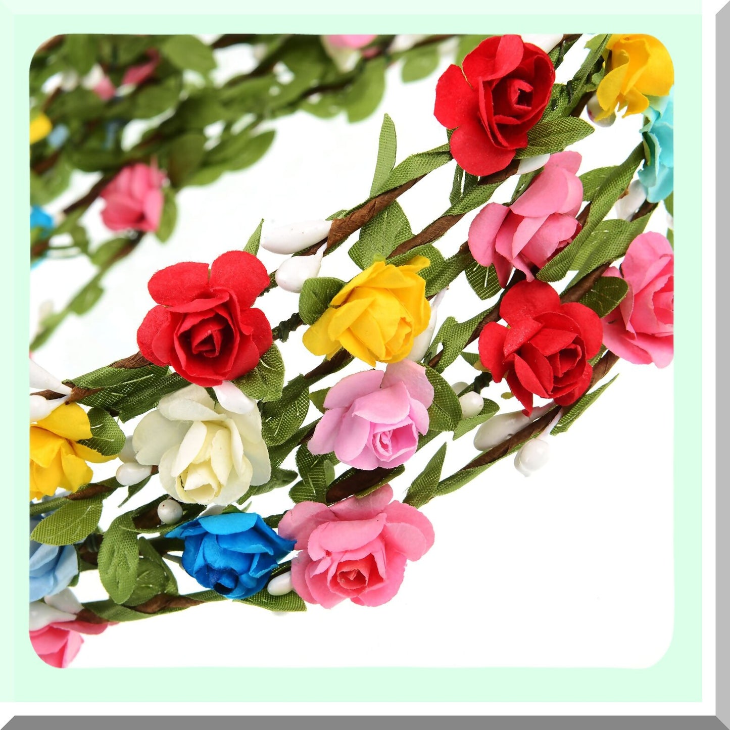 Colorful Flower Crown Headbands for Weddings and Parties
