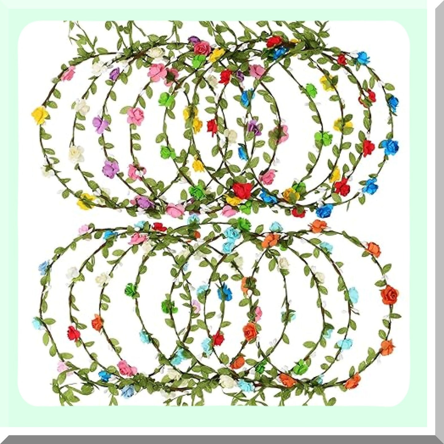 Colorful Flower Crown Headbands for Weddings and Parties