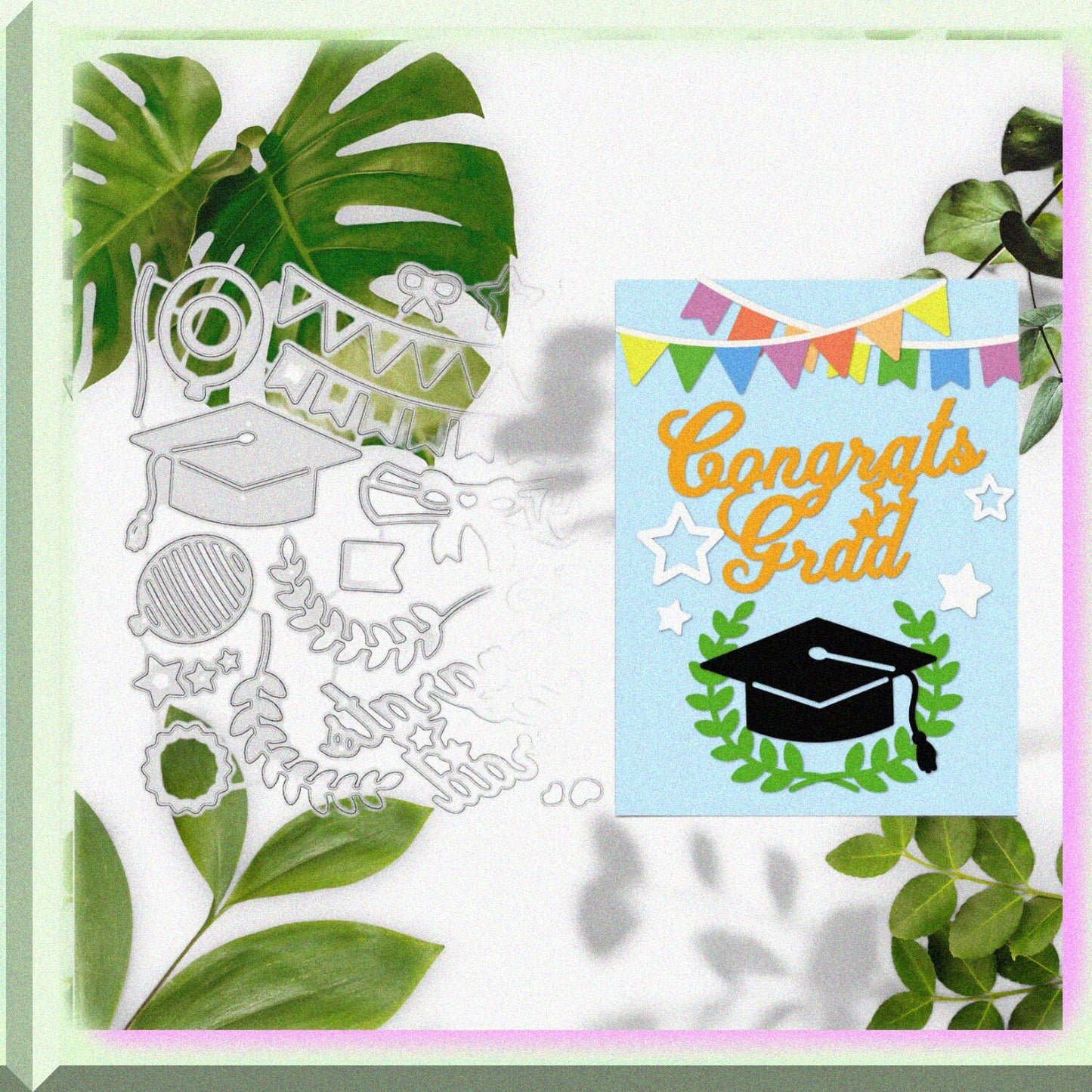 Graduation Cap Cutting Die for Scrapbooking 3.94x4.53 Inch