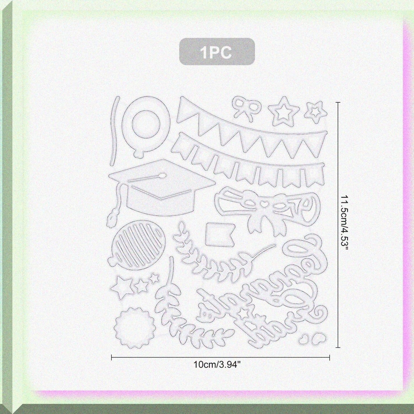 Graduation Cap Cutting Die for Scrapbooking 3.94x4.53 Inch
