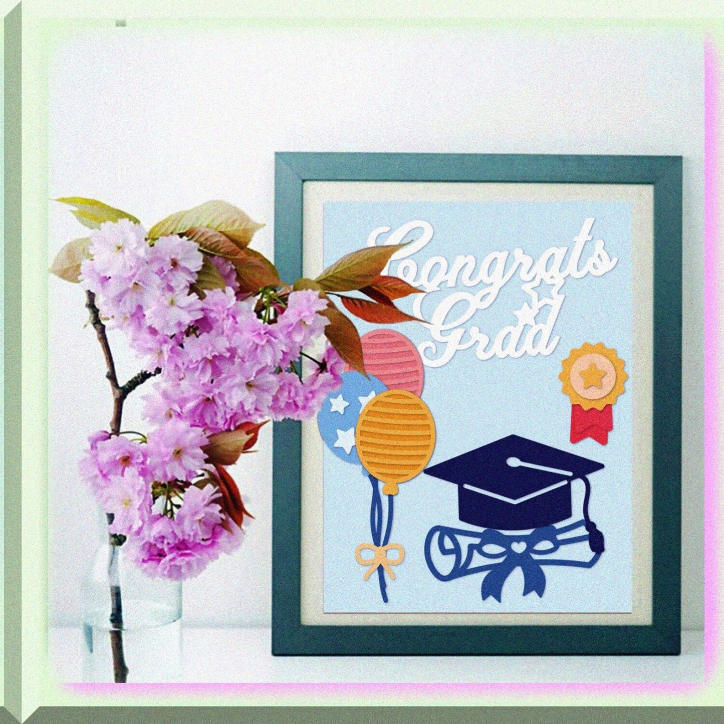 Graduation Cap Cutting Die for Scrapbooking 3.94x4.53 Inch