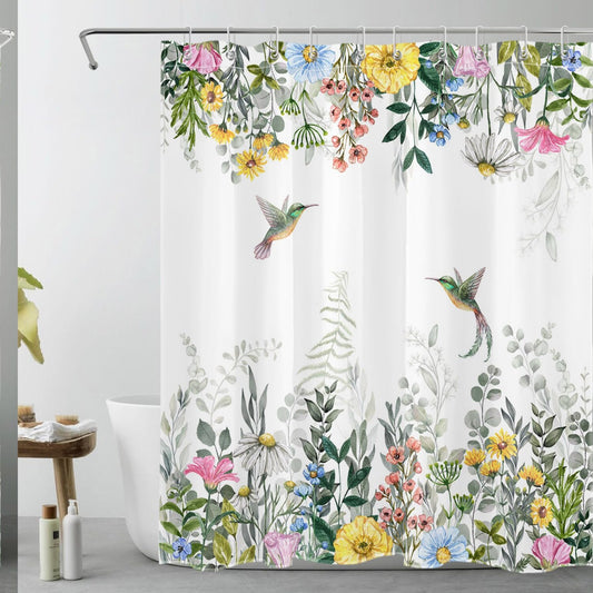 Spring Pink Floral Shower Curtain 60x72 inches